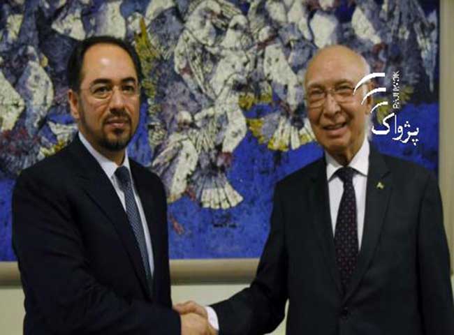 Sartaj Aziz and Rabbani Meet on the Sidelines of SCO Summit